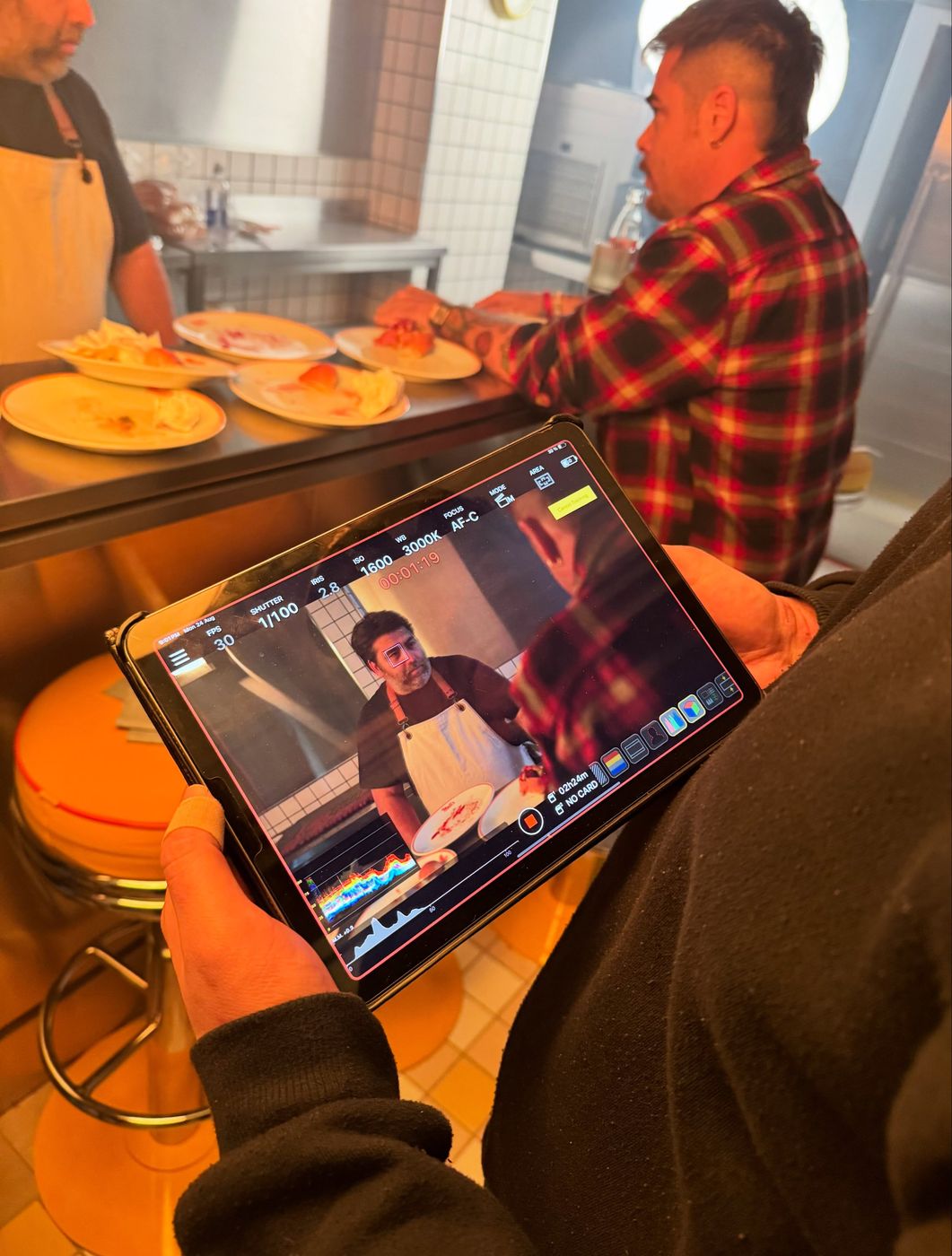 Encuadre en la tablet durante el rodaje de Matt’s